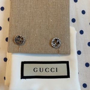 Gucci Silver Interlocking G Earrings